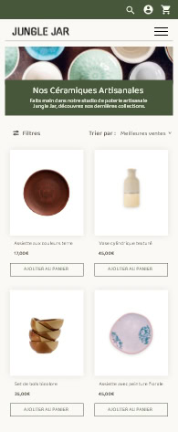 Jungle Jar E Commerce Page Categorie Mobile