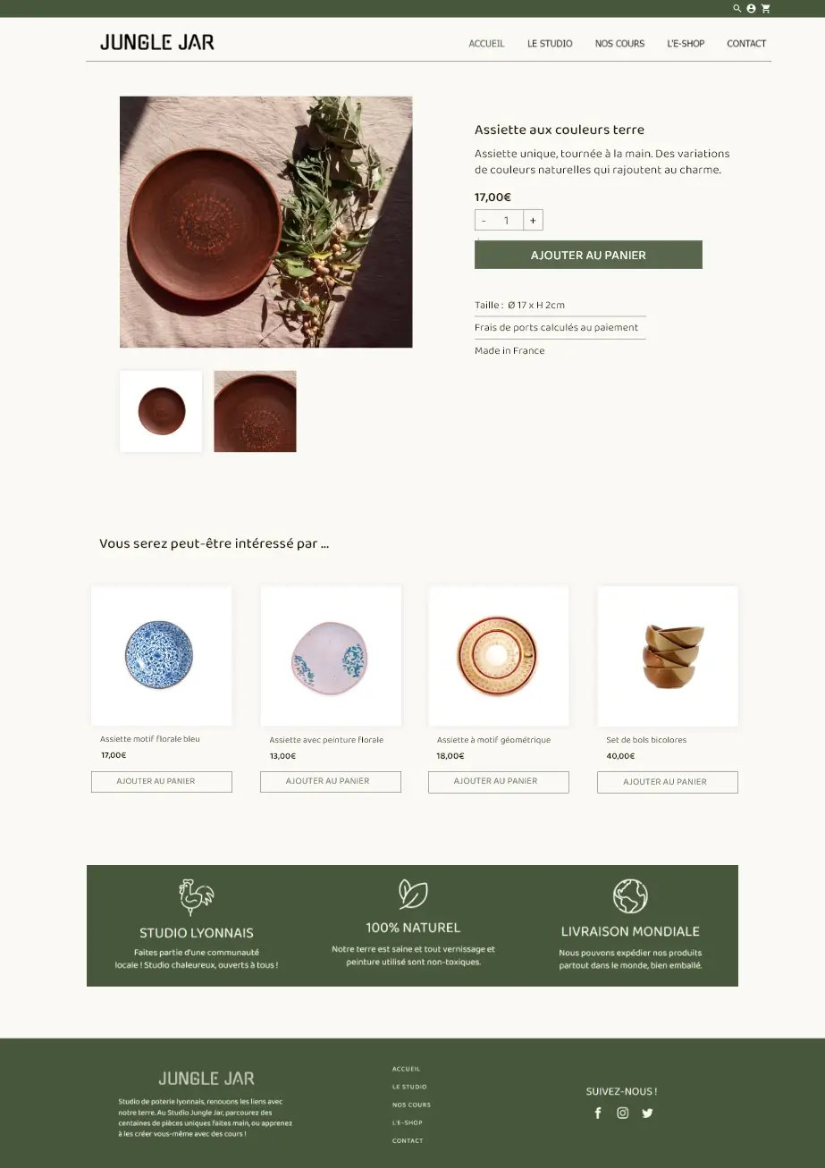 Jungle Jar E Commerce Page Produit
